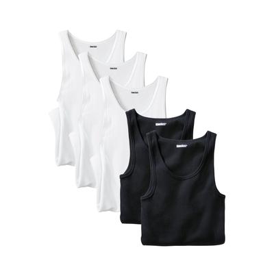 Men's Big & Tall Ribbed Cotton Tank Undershirt 5-pack by KingSize in Assorted Black White (Size 3XL)