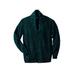 Men's Big & Tall Shaker Knit Shawl-Collar Cardigan Sweater by KingSize in Midnight Teal Marl (Size 9XL)