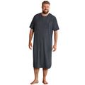 Men's Big & Tall Lightweight t-shirt nightshirt by KingSize in Heather Charcoal (Size 5XL/6XL)