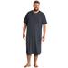 Men's Big & Tall Lightweight t-shirt nightshirt by KingSize in Heather Charcoal (Size 5XL/6XL)