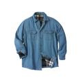 Men's Big & Tall Flannel-Lined Twill Shirt Jacket by Boulder Creek® in Bleach Denim (Size 5XL)