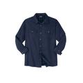 Men's Big & Tall Flannel-Lined Twill Shirt Jacket by Boulder Creek® in Navy (Size 3XL)