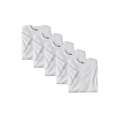 Men's Big & Tall Cotton Crewneck Undershirts 5 pack by KingSize in White (Size XL)