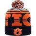 Men's Top of the World Navy/Orange Auburn Tigers Colossal Cuffed Knit Hat with Pom