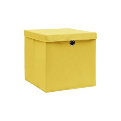 vidaXL Aufbewahrungsboxen mit Deckeln 4 Stk. 28x28x28 cm Gelb Image