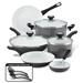 Farberware PURECOOK Ceramic Nonstick Cookware Set, 12-Piece, Gray