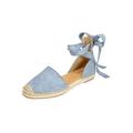 Extra Wide Width Women's The Shayla Flat Espadrille by Comfortview in Chambray (Size 8 WW)