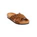 Wide Width Women's The Gia Slip On Footbed Sandal by Comfortview in Animal (Size 8 1/2 W)