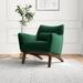 Clarissa Mid-Century Tight Back Velvet Upholstered Armchair in Green - 32"H x 26"W x 28"D