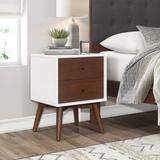 Denver Mid-Century Modern White Night Stand