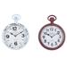 Set Of 2 Multi Colored Metal Vintage Wall Clock by Quinn Living in Multi