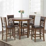 Red Barrel Studio® Rittany 4 - Person Counter Height Dining Set Wood/Upholstered in Black | Wayfair A5197E8D68634C579A191D2B528BC6BF