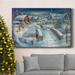 The Holiday Aisle® Home For The Holidays Premium Gallery Wrapped Canvas - Ready To Hang Metal in Black/Blue/Green | 60 H x 40 W x 1 D in | Wayfair