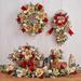 The Holiday Aisle® 22" Glam Magnolia Wreath Traditional Faux in Red/Yellow | 22 H x 22 W x 6 D in | Wayfair 0C4E606A1E3E4949820D8E301DF75C74