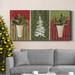 The Holiday Aisle® Holiday Greenery Premium Gallery Wrapped Canvas - Ready To Hang Metal in Green/Red | 40 H x 20 W x 1.5 D in | Wayfair