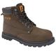 MENS WORK SAFETY SHOES LEATHER BOOTS STEEL TOE CAP ANKLE BOOTS SHOES TRAINERS (8 UK)