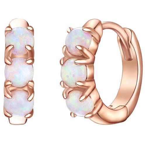 Glanzstücke München - Creolen Sterling Silber Opal (synth.) in Roségold Ohrringe 1 ct Damen