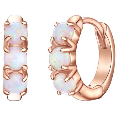 Glanzstücke München - Creolen Sterling Silber Opal (synth.) in Roségold Ohrringe 1 ct Damen (59.99 € / 1 ct) Image