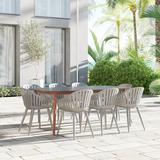 Lark Manor™ Alyisa 8 - Person 75" Long Aluminum Outdoor Dining Set | 75 W x 42 D in | Wayfair 5C2CB205BD804FDDAF7A83654075CEA7