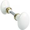 Centrale Brico - Lot de 2 boutons de porte Porcelaine porcelaine de limoges laitonné