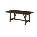 Hussey Trestle Rectangular Dining Table, Burnished Dark Oak Wood in Black/Brown Laurel Foundry Modern Farmhouse® | 30 H x 72 W x 39.5 D in | Wayfair