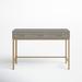 Joss & Main Rya Desk Wood/Metal in Gray/Yellow | 32.25 H x 47.25 W x 20.25 D in | Wayfair 4988B010B50444A5BFCCE5610DF3E5F5