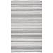 White 36 x 0.2 in Indoor Area Rug - Foundry Select Striped Kilim 102 Area Rug In Black/Ivory Polyester | 36 W x 0.2 D in | Wayfair