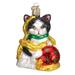 Holiday Kitten Playing with Garland and Tree Decorations Ornment - Multi
