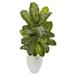 48" Dieffenbachia Artificial Plant in White Planter (Real Touch)