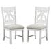 Open Scroll Back Wooden Side Chair with Padded Seat, Set of 2, White - 38.75 H x 22.5 W x 20 L