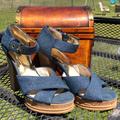 Michael Kors Shoes | Michael Kors Denim Platform Espadrilles. | Color: Blue/Cream | Size: 9