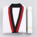Costumes TKD uniformes Taekwondo blancs vêtements WTF karaté Judo Dobok uniforme Gi à manches