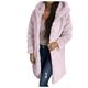 Janly Clearance Sale Women's Hooded Fleece Lined Parka Coat,Women Plus Size Faux-Fur' Gilet Long Sleeve Waistcoat Body Warmer Furry Faux Jacket Coat Hooded Outerwear Pink