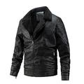 FDGH Mens Retro Style Zipped Biker Jacket Real Leather Soft Black Casual,Leather Jacket Mens - Biker Jacket Mens - Mens Jackets Smart - Winter Mens Leather Jackets Retro (Black, XXL)