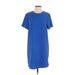 FELICITY & COCO Casual Dress - Shift: Blue Print Dresses - Women's Size Small