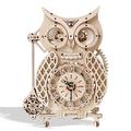 3D Wooden Puzzle Owl Clock Kit Model Kits to Build for Adults Funny Bird Puzzles Animal Shaped Craft Toy