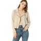 Allegra K Women's Short Jacket Soft Moto Zip Up Pockets Faux Suede Biker Jackets Beige 20