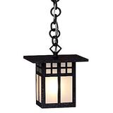 Arroyo Craftsman Glasgow 7 Inch Tall 1 Light Outdoor Hanging Lantern - GH-6-AM-BK