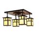 Arroyo Craftsman Mission 17 Inch 4 Light Semi Flush Mount - MCM-5-4T-TN-BZ