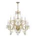 Crystorama Traditional Crystal 31 Inch 12 Light Chandelier - 1135-PB-CL-SAQ