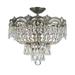 Crystorama Majestic 14 Inch 3 Light Semi Flush Mount - 1483-HB-CL-SAQ