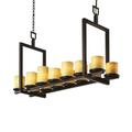 Justice Design Group Candlearia 42 Inch 14 Light Linear Suspension Light - CNDL-8769-10-AMBR-DBRZ