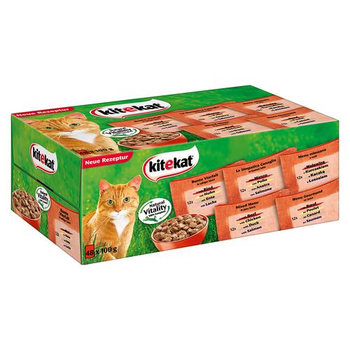 48 x 100g MiXed in Soße Kitekat Katzenfutter nass