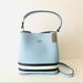 Coach Bags | Coach Small Town Bucket Bag Blue Striped Leather Purse | Color: Blue/White | Size: Medium