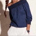 Michael Kors Tops | Michael Kors Open Shoulder Top | Color: Blue | Size: Xs