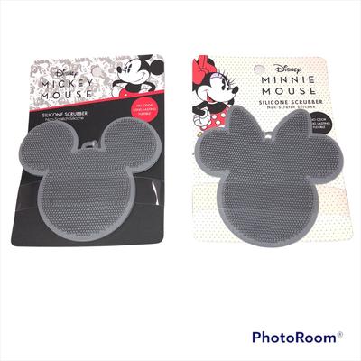 Disney Kitchen | Disney Silicone Scrubber Mickey Minnie Mouse Kitchen Bathroom Non Scratch Grey | Color: Gray | Size: Os