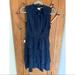 Anthropologie Dresses | Girls From Savoy Navy Silk Flounced Sleeveless Dress | Color: Blue | Size: 6