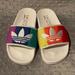 Adidas Shoes | Adidas Adilette “Love Unites” Rainbow Pride Slides Us Mens Size 5, Eu 38 | Color: Red/White | Size: 5