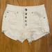 American Eagle Outfitters Shorts | American Eagle White High Rise Button Jean Shorts | Color: White | Size: 2