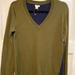 J. Crew Sweaters | J Crew Colorblock V Neck Sweater Womens Size S Green Navy Merino Wool Pullover. | Color: Blue/Green | Size: S
